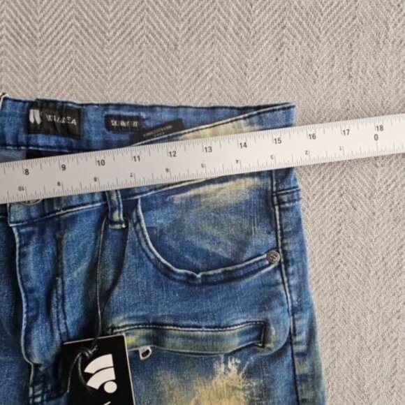 Waimea Jeans Men's Size W32 L32 Slim Fit Light Blue Moto Biker Y2K Style M4249DF - Picture 5 of 16